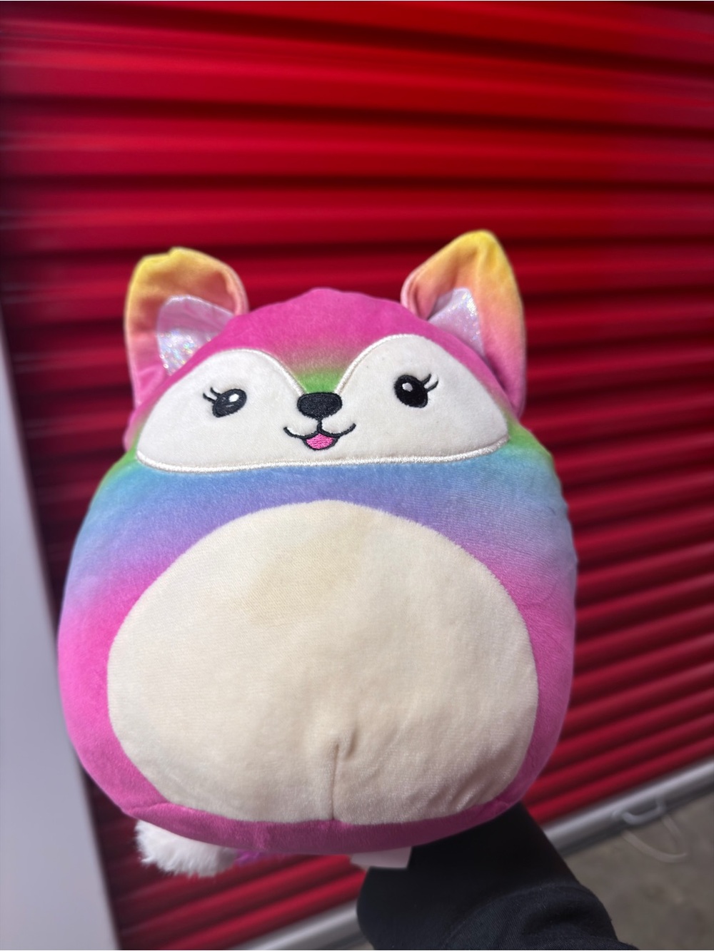 Squishmallows Xenia Rainbow Fox Plush Pink Multicolor 8”
